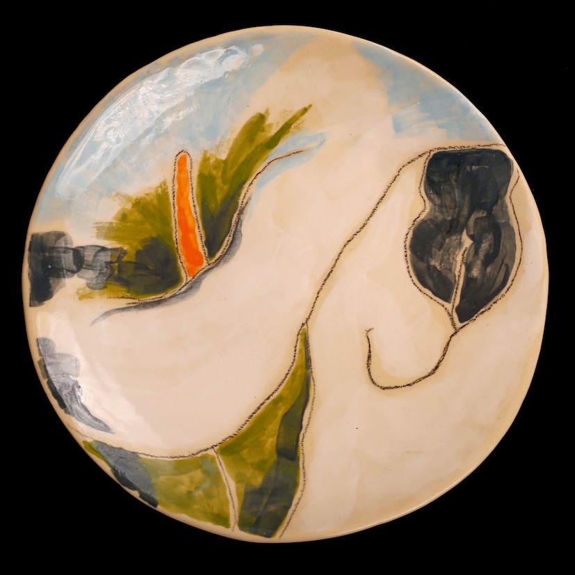 Kim Hennessy  |White Lilies    Plate | McAtamney Gallery and Design Store |Geraldine NZ